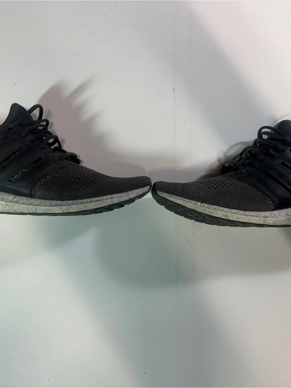 adidas Ultra Boosts Men's Black Knit Athletic Trainers Shoes